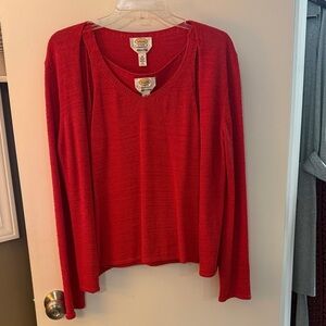 Talbots Red Long Sleeve Top